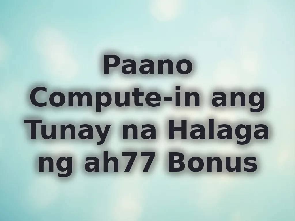 Pag-compute ng bonus